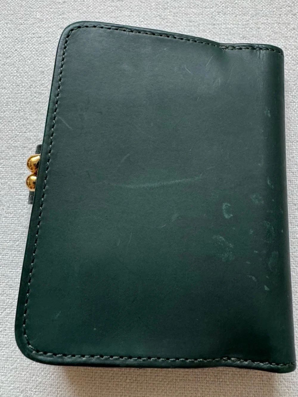 Coach Green Leather Snap Card Holder